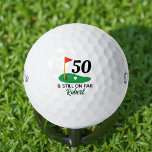 Funny Personalized 50th Birthday Gift for Golfer Golf Balls<br><div class="desc">Perfect for golfers hitting the big 5-0! This customizable design features playful '50 & Still on Par' you can also add your name or any text. Great for birthday gifts,  golf buddies,  or anyone celebrating half a century in style!</div>