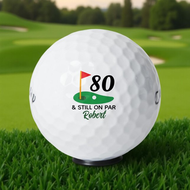 Funny Personalized 80th Birthday Gift for Golfer Golf Balls (Creator Uploaded)