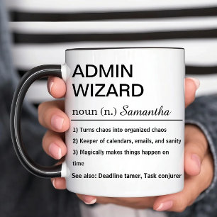 Funny Personalized Admin Wizard Definition Two-Tone Coffee Mug