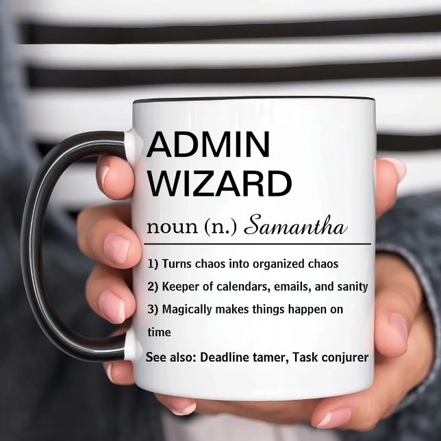 Funny Personalized Admin Wizard Definition Two-Tone Coffee Mug (Creator Uploaded)