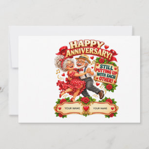 Funny Personalized Anniversary Card for Couples