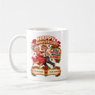 Funny Personalized Anniversary Card for Couples Coffee Mug