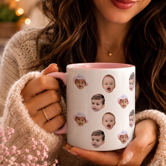 Funny Personalized Baby Face 2 Photos Mug (Creator Uploaded)