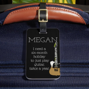 Funny Personalized Bag Attention For Guitarists Luggage Tag