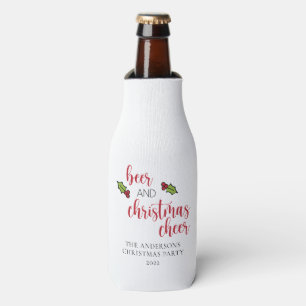 Funny Personalized Beer and Christmas Cheer Bottle Cooler
