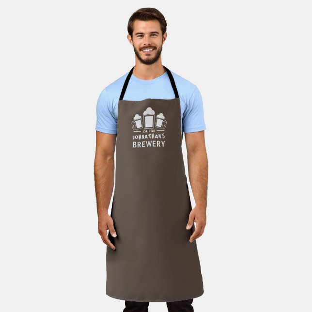 Funny Personalized Beer Brewery Apron (Worn)