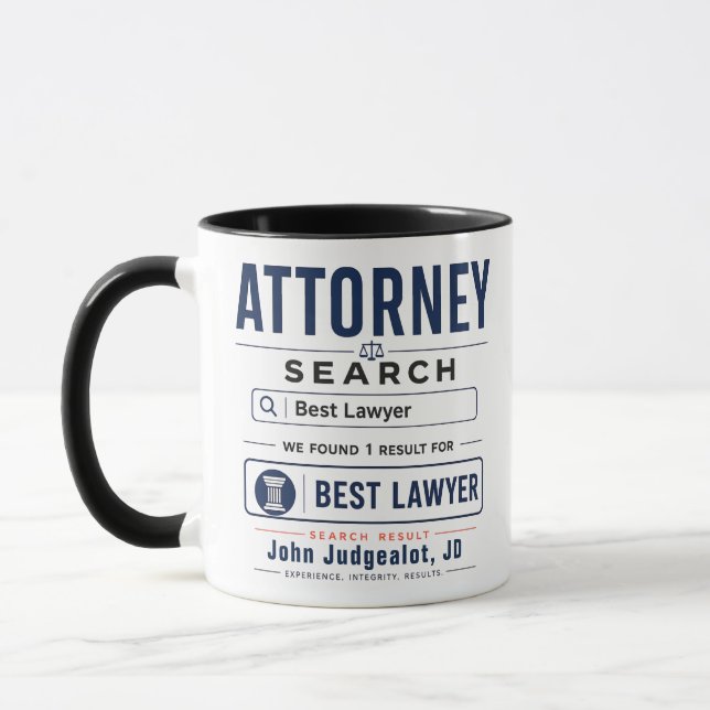 Funny Personalized Best Attorney Gift Mug (Left)