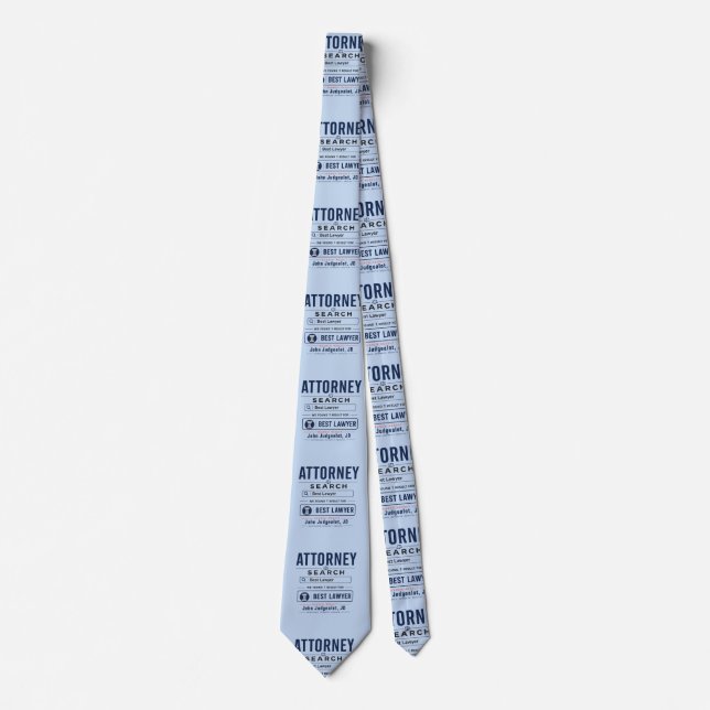 Funny Personalized Best Attorney  Tie (Front)