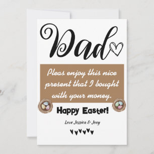 funny personalized best dad, happy easter family holiday card