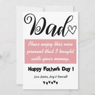 funny personalized best dad, happy father's day holiday card