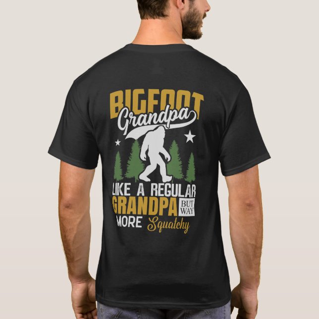 Funny Personalized Big Foot Grandpa T-Shirt (Back)