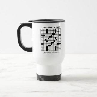 Funny Personalized Black White Crossword Puzzle Travel Mug