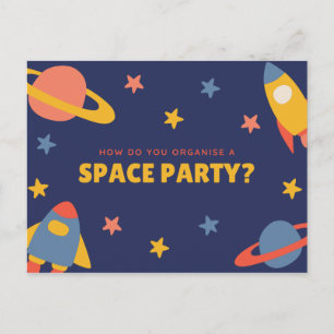 Funny Personalized - Blue Illustrated Planet Postcard