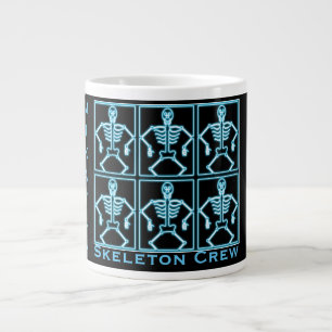 Funny Personalized Blue "Skeleton Crew" Large Coffee Mug