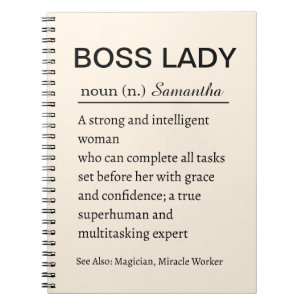 Funny Personalized Boss Lady Definition Notebook