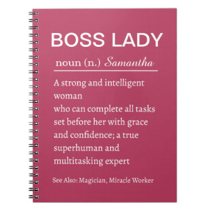 Funny Personalized Boss Lady Definition Notebook