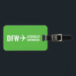 Funny Personalized Bright Green Travel Lover Luggage Tag<br><div class="desc">Add your home airport code next to the airplane pointing "literally anywhere" to express exactly how much you love to travel on a modern bright green attention getting luggage tag. A fun adventure theme school trip, vacation, or graduation ID tag that's also fun as a pilot or flight attendant gift....</div>