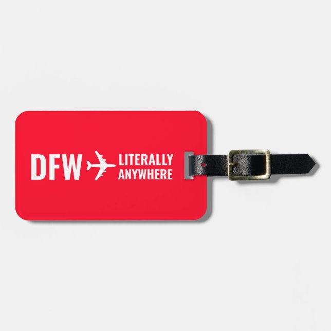 Funny Personalized Bright Red Custom  Luggage Tag (Front Horizontal)