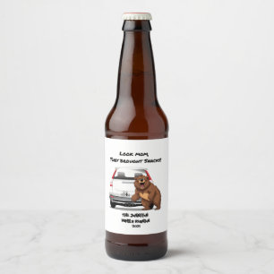 Funny Personalized Camping Bear Family Reunion Beer Bottle Label