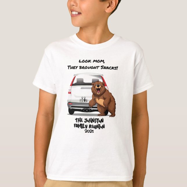 Funny Personalized Camping Bear Family Reunion T-Shirt (Front)