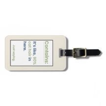 Funny Personalized Cat Parent Luggage Tag Green
