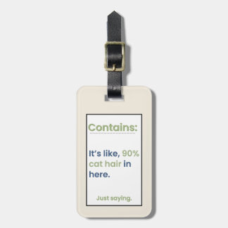 Funny Personalized Cat Parent Luggage Tag Green