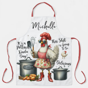Funny Personalized Chicken Saying Apron