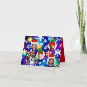 Funny personalized Christmas hats photo in hole Invitation
