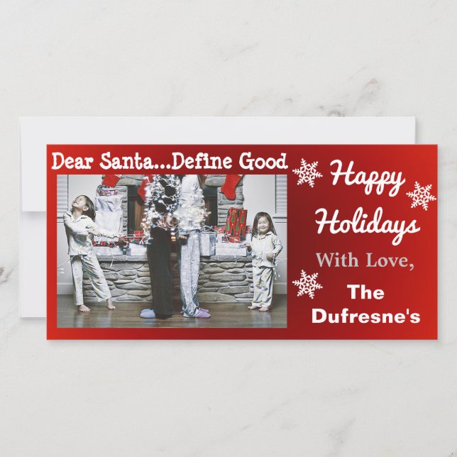 Funny Personalized Christmas Holiday Card (Front)
