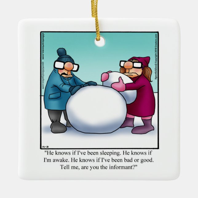 Funny Personalized Christmas Ornament Gift (Front)