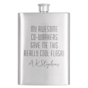 Funny Personalized Co-Worker Cool Modern Hip Flask