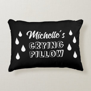 Funny personalized crying pillow with tear drops