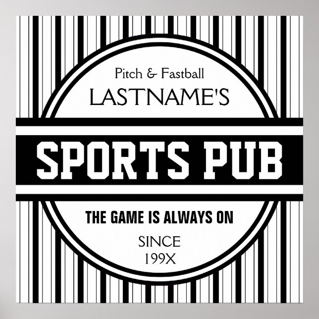 Funny Personalized Custom Bar Sign Sports Pub (Front)
