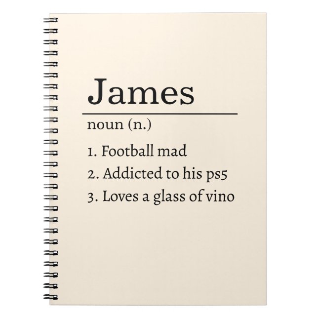 Funny Personalized Dictionary Name Definition Notebook (Front)
