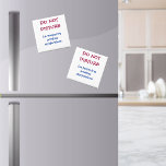 Funny Personalized Do Not Disturb Magnet<br><div class="desc">Do you like to cook or know someone else who does? You can create the perfect At Home Chef kitchen with this cute little kitchen square magnet. The humourous red and blue text reads, "Do NOT DISTURB I'm preparing another masterpiece." Even a 5 star chef needs a sense of humour...</div>