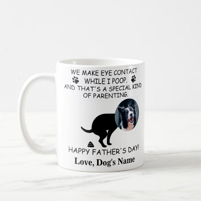 Funny Personalized Dog Dad, Dog Poop Father's day Coffee Mug (Left)