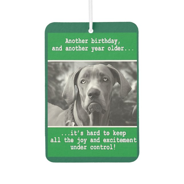 Funny Personalized Dog Photo Birthday    Air Freshener (Front)