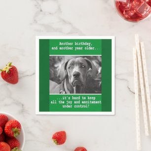 Funny Personalized Dog Photo Birthday    Napkin