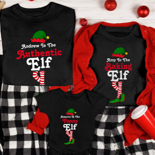 Funny Personalized Elf Squad Matching Christmas T-Shirt