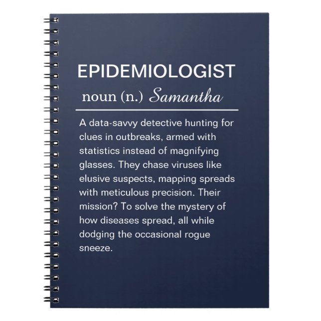 Funny Personalized Epidemiologist Definition Notebook (Front)
