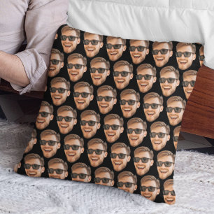 Funny Personalized Face Photo Throw Pillow