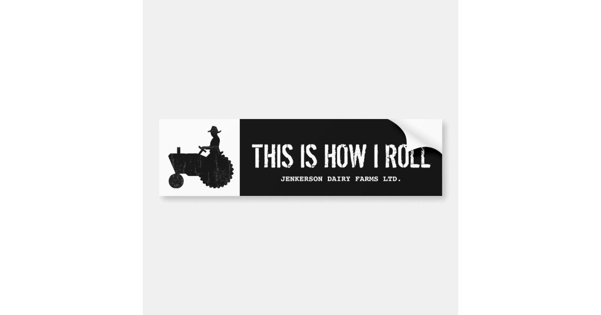 Funny Personalized Farm Tractor Farmer Sign Bumper Sticker | Zazzle.ca