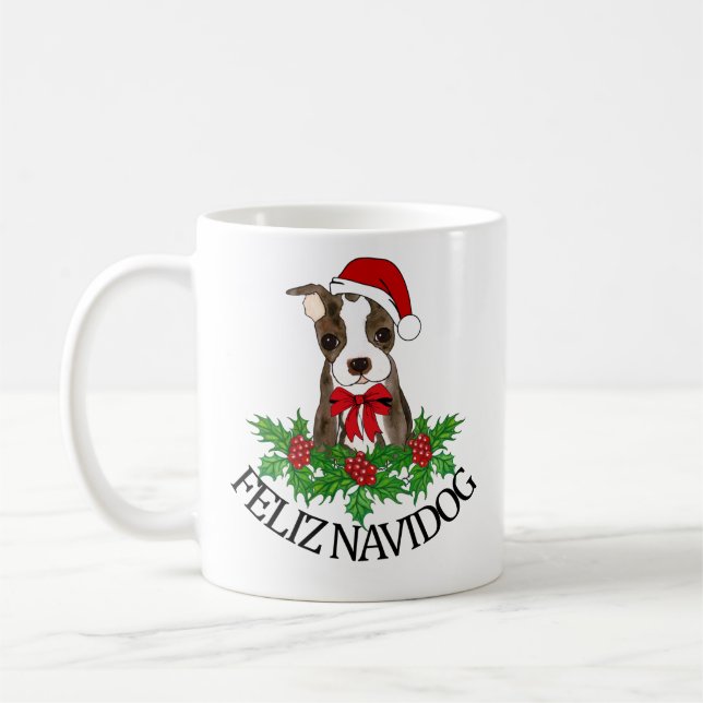 Funny Personalized French Bulldog Santa Hat   Coffee Mug (Left)