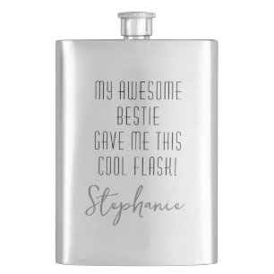 Funny Personalized from Bestie Cool Modern Hip Flask