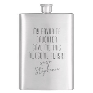 Funny Personalized from Favourite Daughter Modern Hip Flask