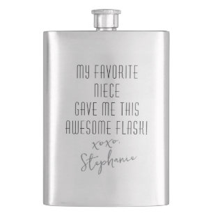Funny Personalized from Favourite Niece Modern Hip Flask
