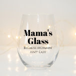 Funny Personalized Gift For Mom Who Loves Drinking Stemless Wine Glass<br><div class="desc">Surprise your mom with a gift that combines humour and practicality with our Funny Personalized Stemless Wine Glass! This hilarious glass is perfect for any mom who loves to unwind with a glass of wine after a long day. Featuring a witty saying that will surely make her laugh, this stemless...</div>