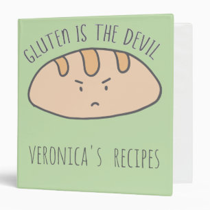 Funny Personalized Gluten Free Recipe Binder