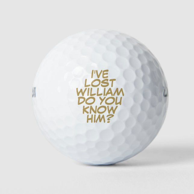 Funny Personalized Gold Lost Golf Balls (Front)