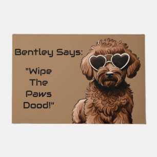 Funny Personalized Goldendoodle Doormat